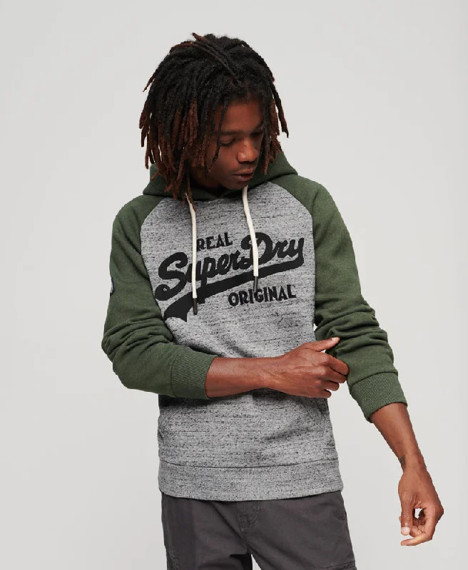 Athletic Vintage Logo Raglan Hoodie | Flint Grey Grit/Khaki Jaspe