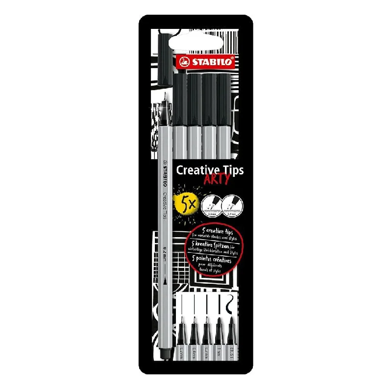 Glass painting supplies for adding color to glass surfaces​ Stabilo Arty Creative Tips Multi Liner Set