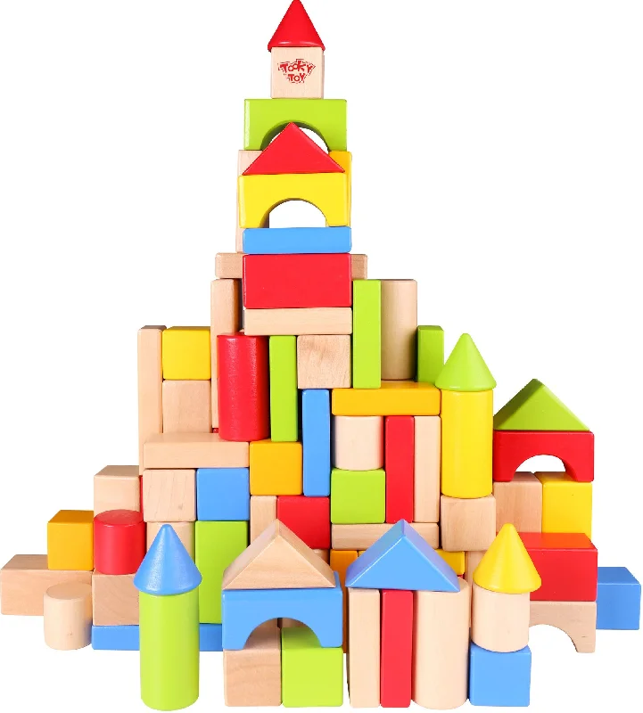 Wooden puzzles for improving problem - solving skills​ Wooden Blocks Construction Toy - 100 Pieces