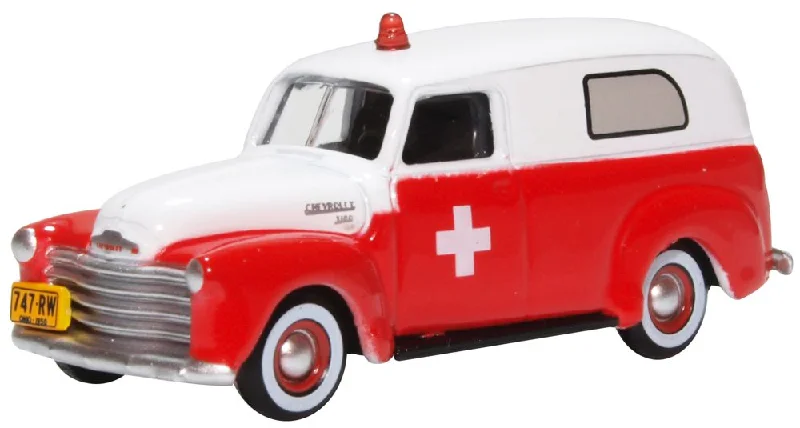 Model train scenery for creating realistic layouts​ Oxford Diecast Chevrolet Panel Van 1950 Ambulance