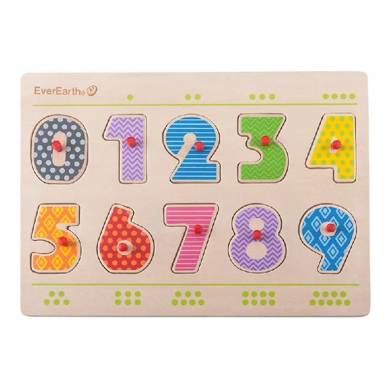 Wooden teething toys for teething babies​ EverEarth Wooden Number Wooden Puzzle