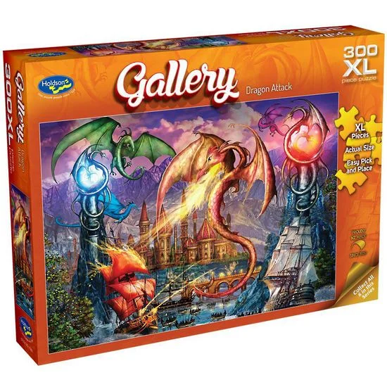 Jigsaw puzzles with glow - in - the - dark pieces​ 300XL Piece Puzzle Dragon Attack