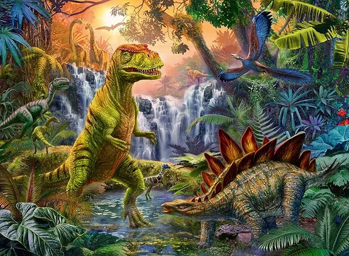 Puzzle - solving workshops for skill development Prehistoric Oasis - 100pc Puzzle | Ravensburger Puzzle - solving workshops for skill development Prehistoric Oasis - 100pc Puzzle | Ravensburger